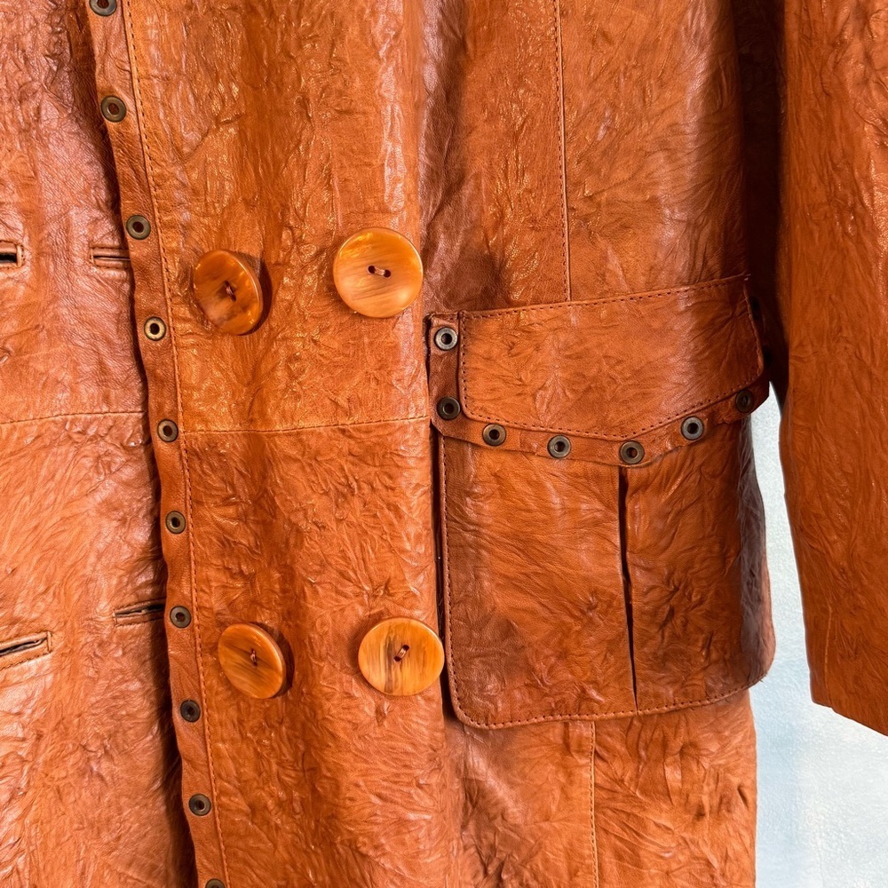 Rubie's boho Brown handmade leather jacket, Size L, NWOT - Picture 4 of 16